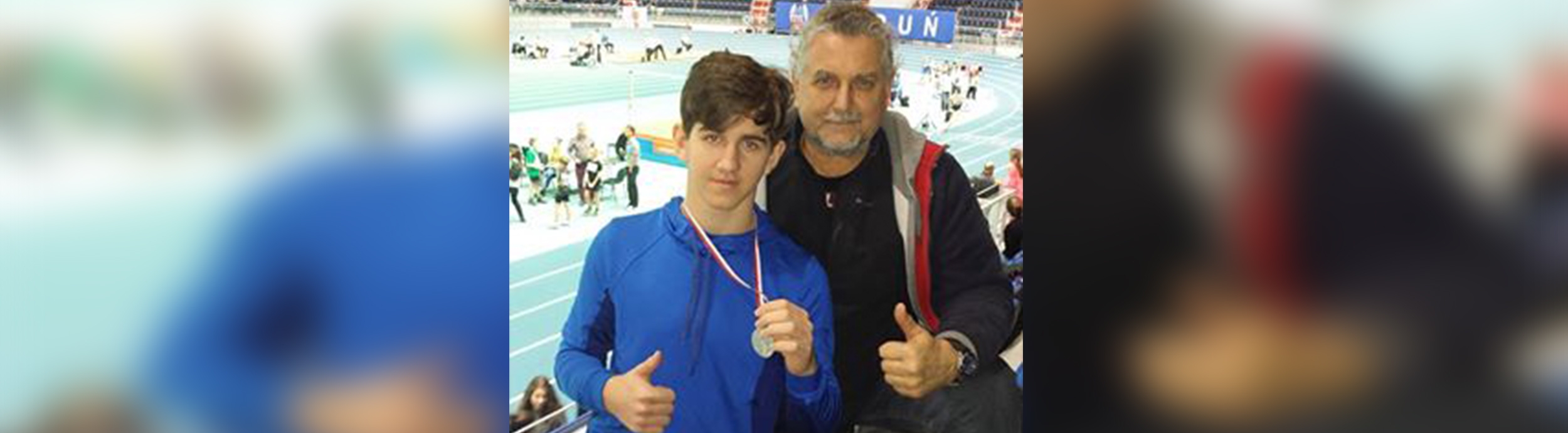 Jakub Saldat na podium