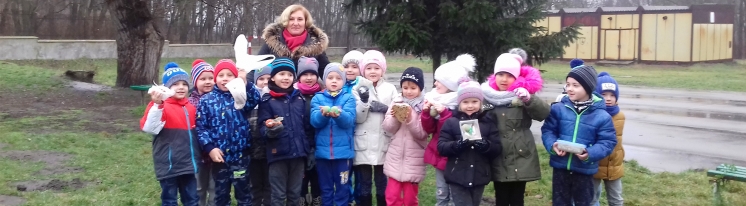 Choinka dla ptaków wykonana przez dzieci z klasy 0B